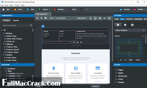 Bootstrap Studio Crack Free